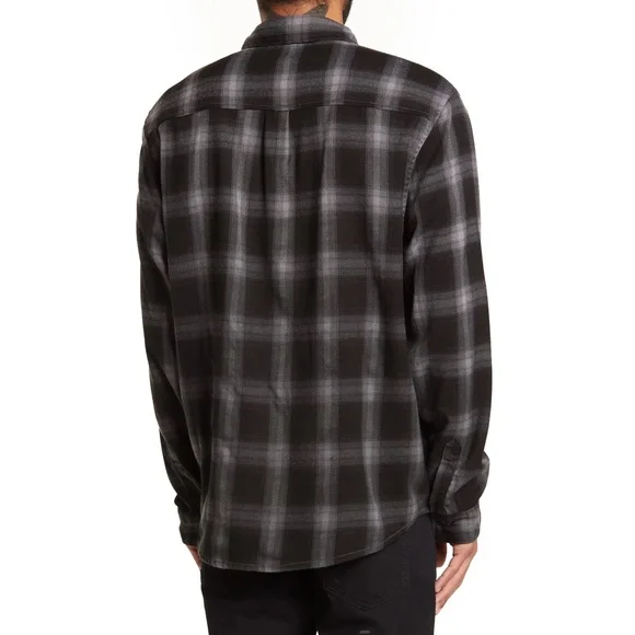 NWT Ksubi Consciousness Plaid Print Flannel Shirt Men's Size XL Ombre Gray Black - Picture 5 of 16